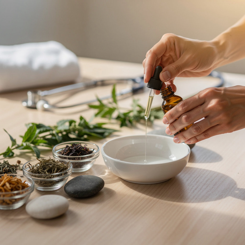 San Diego Center Holistic Medicine doctor discussing a personalized integrative treatment plan with a patient in a calming clinic setting